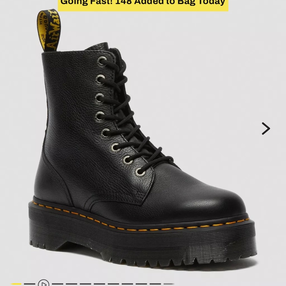 Dr. Martens Black Pisa Leather Combat Boots